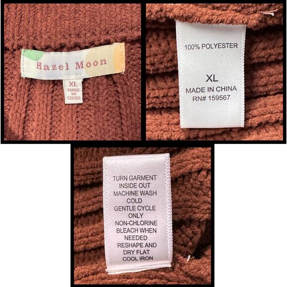 Hazel Moon Sweater Cropped Women’s Ribbed Knit Pullover 1/4 Zip XL Classic Y2K - Picture 8 of 8